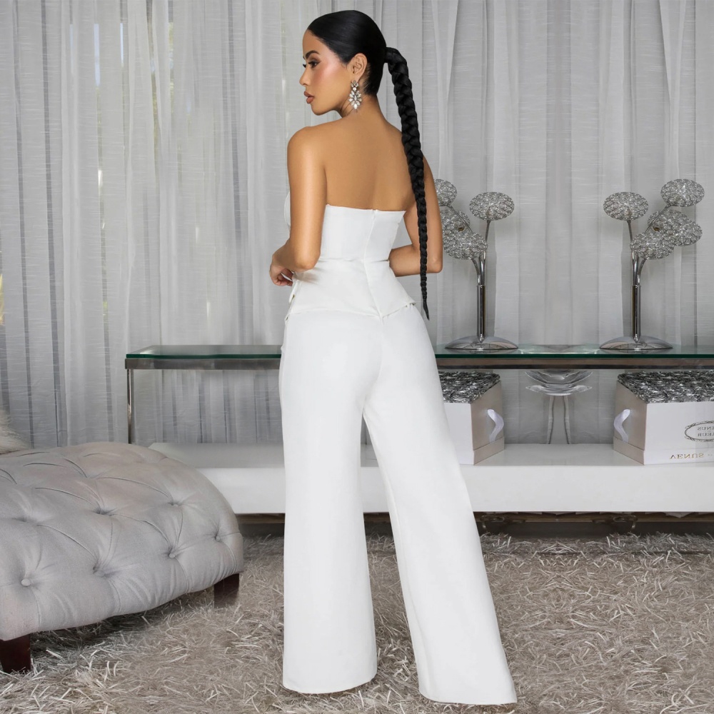 Fashion wrapped chest jumpsuit for women