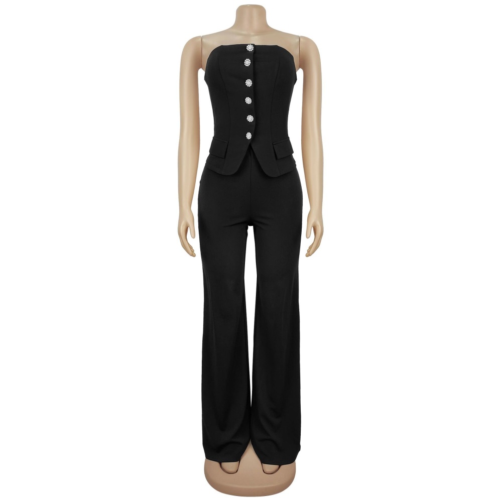 Fashion wrapped chest jumpsuit for women