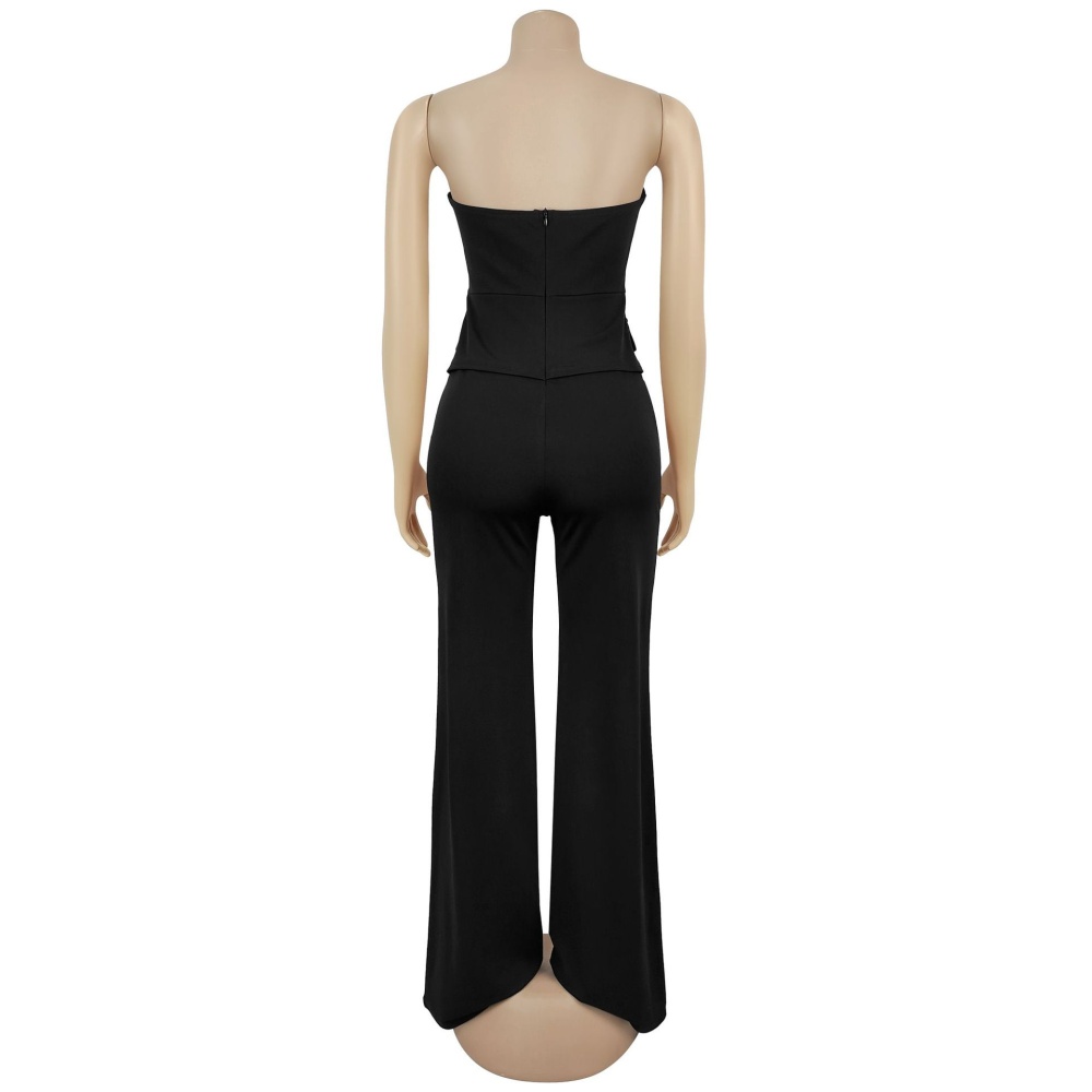Fashion wrapped chest jumpsuit for women