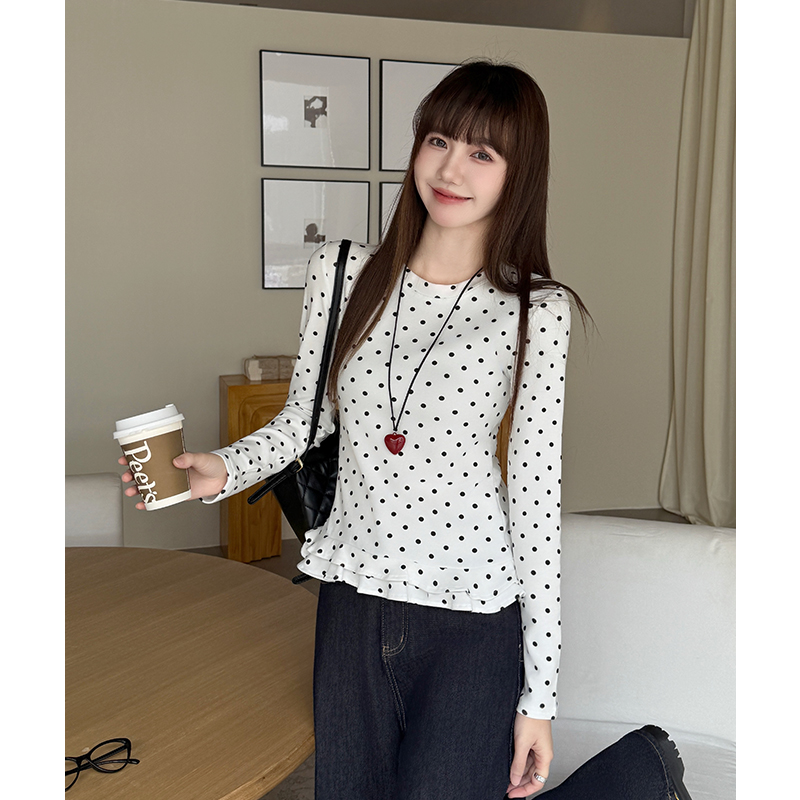 Plus velvet T-shirt sueding bottoming shirt for women