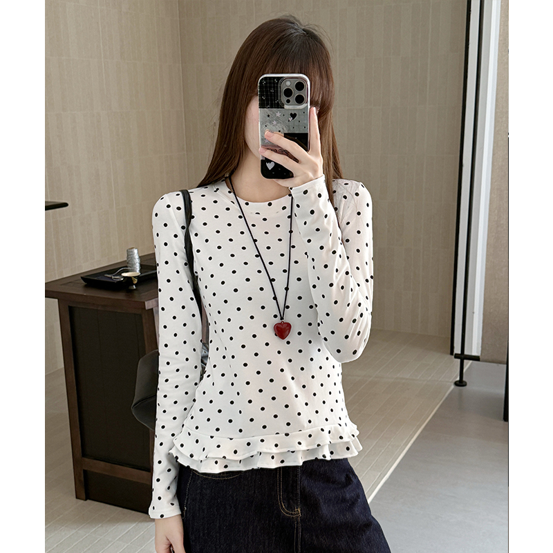 Plus velvet T-shirt sueding bottoming shirt for women