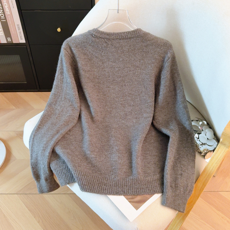 Slim embroidery sweater red coat for women