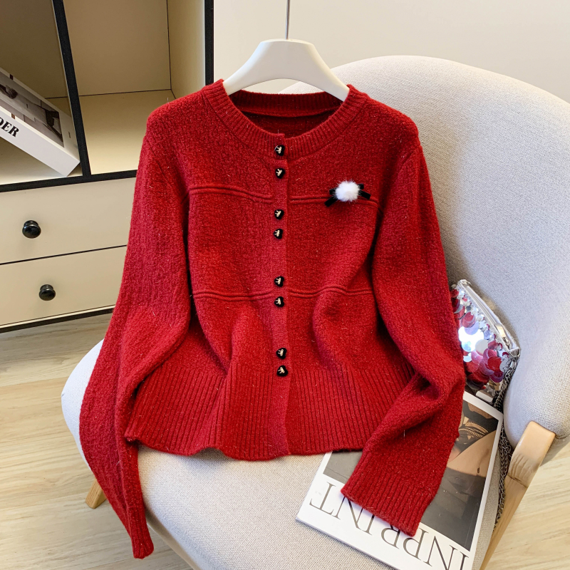 France style red cardigan chanelstyle spring sweater