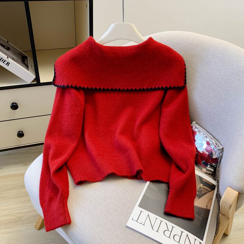 Chanelstyle knitted bow sweater lapel spring coat for women