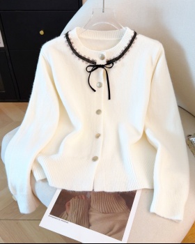 Bow knitted red coat liangsi christmas tops for women