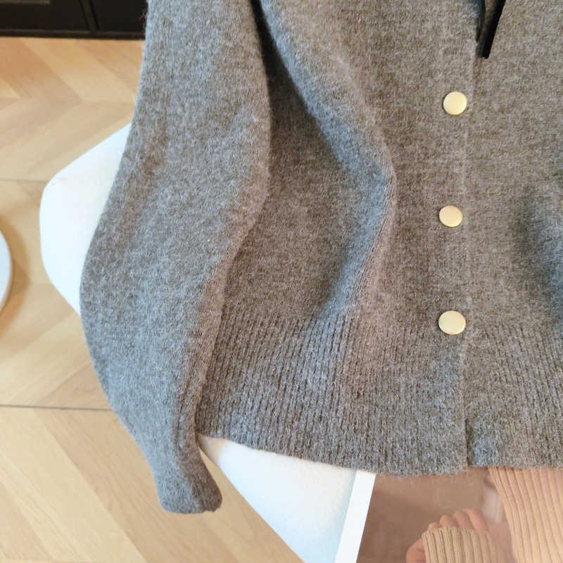 Bow knitted red coat liangsi christmas tops for women