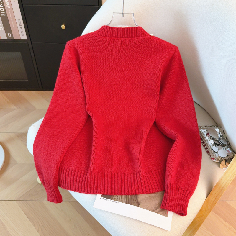 All-match Western style cardigan Korean style slim sweater