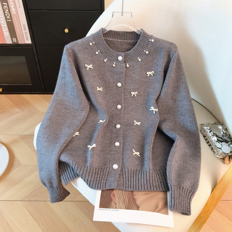 All-match Western style cardigan Korean style slim sweater