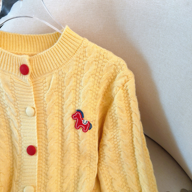 Korean style red spring sweater knitted pony coat