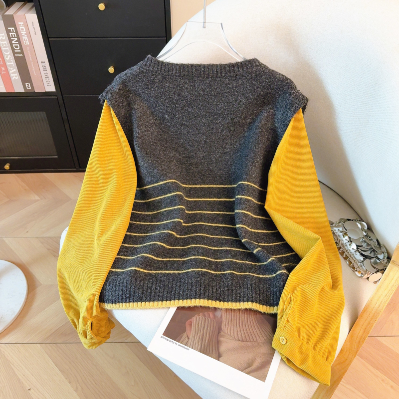 Slim spring sweater mixed colors cardigan for women