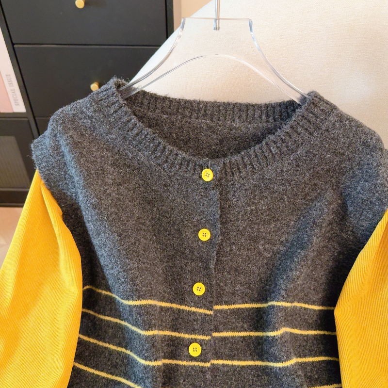 Slim spring sweater mixed colors cardigan for women