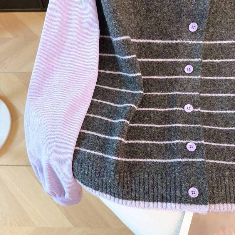 Slim spring sweater mixed colors cardigan for women