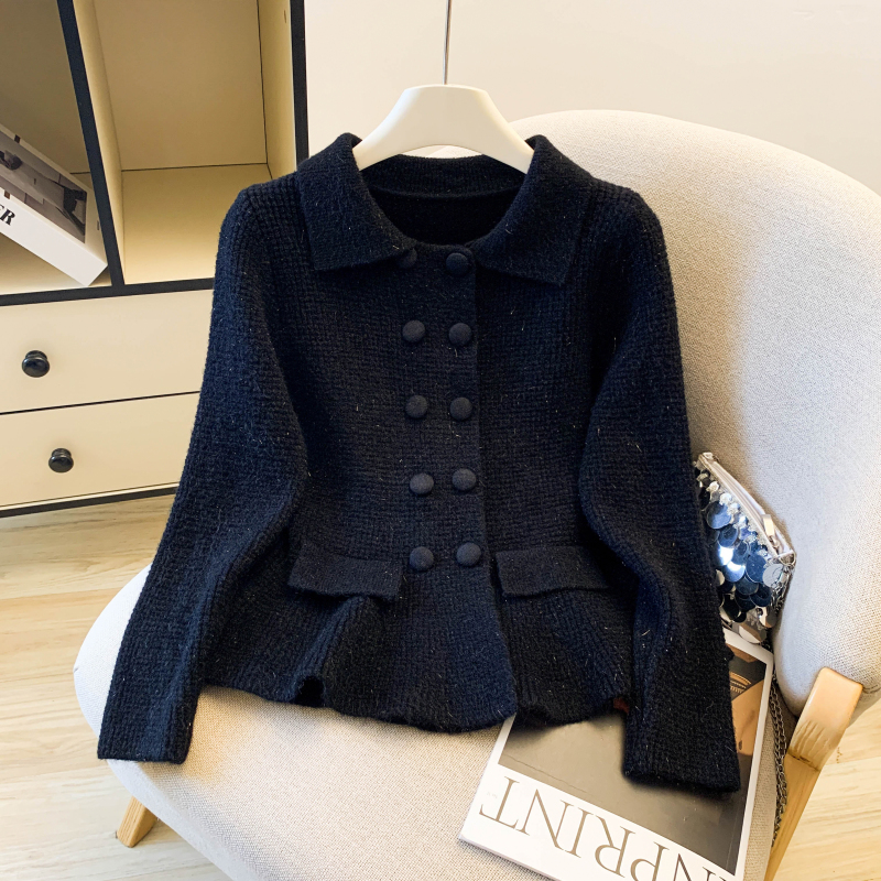 Double-breasted cardigan spring coat for women
