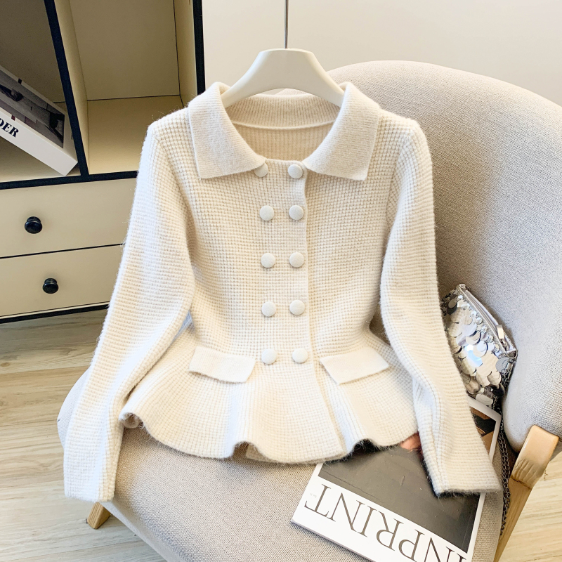 Double-breasted cardigan spring coat for women