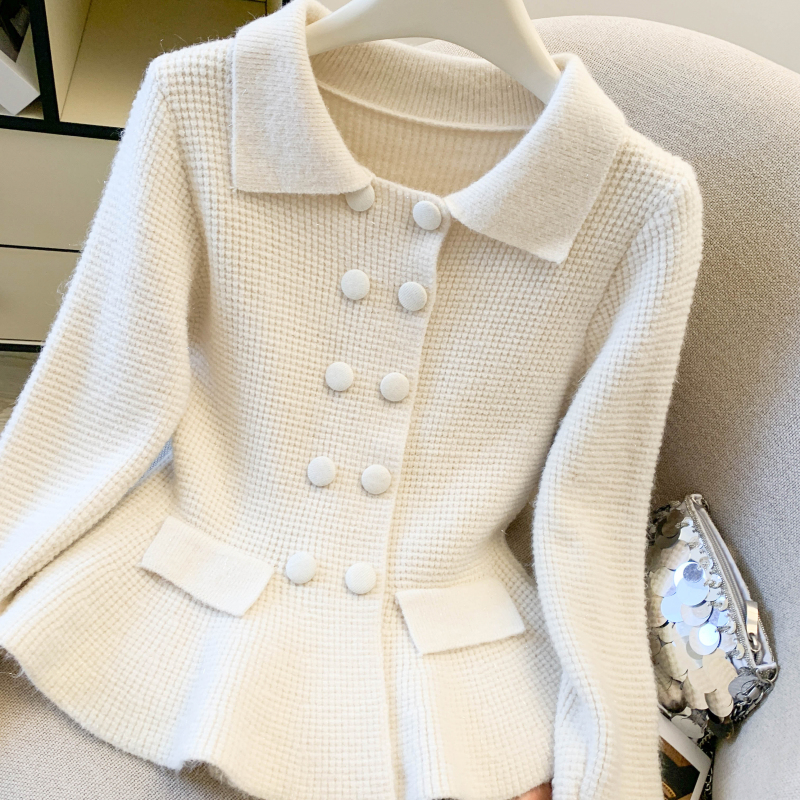 Double-breasted cardigan spring coat for women