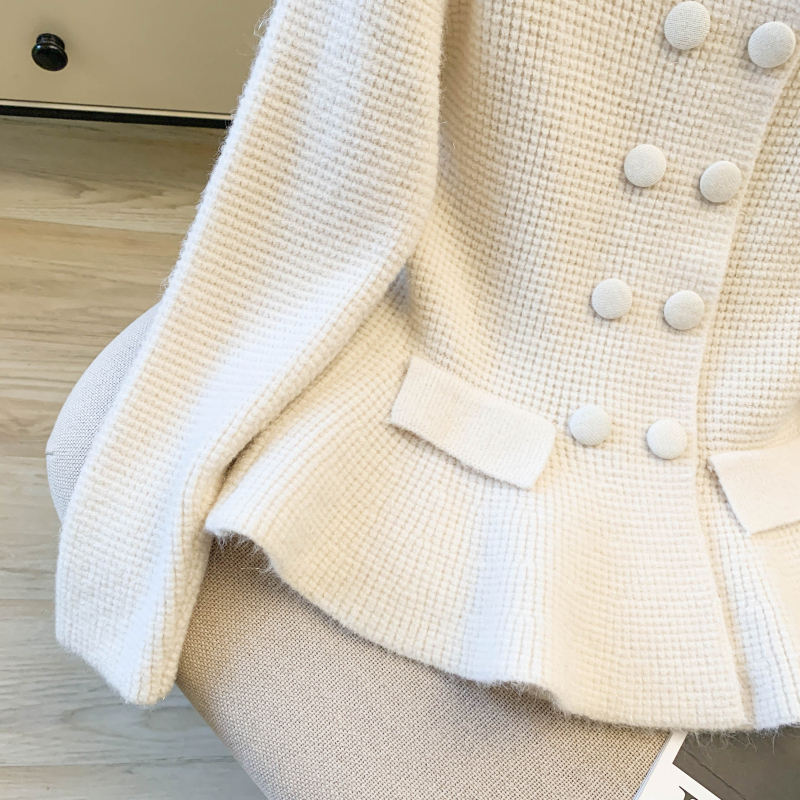 Double-breasted cardigan spring coat for women