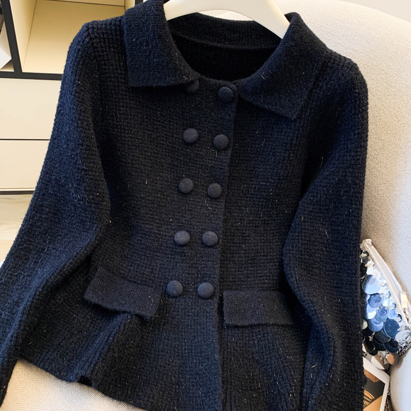 Double-breasted cardigan spring coat for women