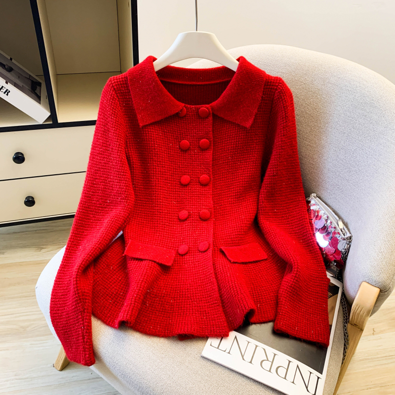 Double-breasted cardigan spring coat for women