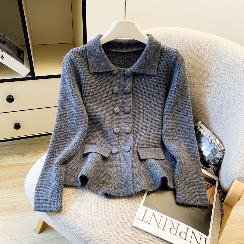 Double-breasted cardigan spring coat for women