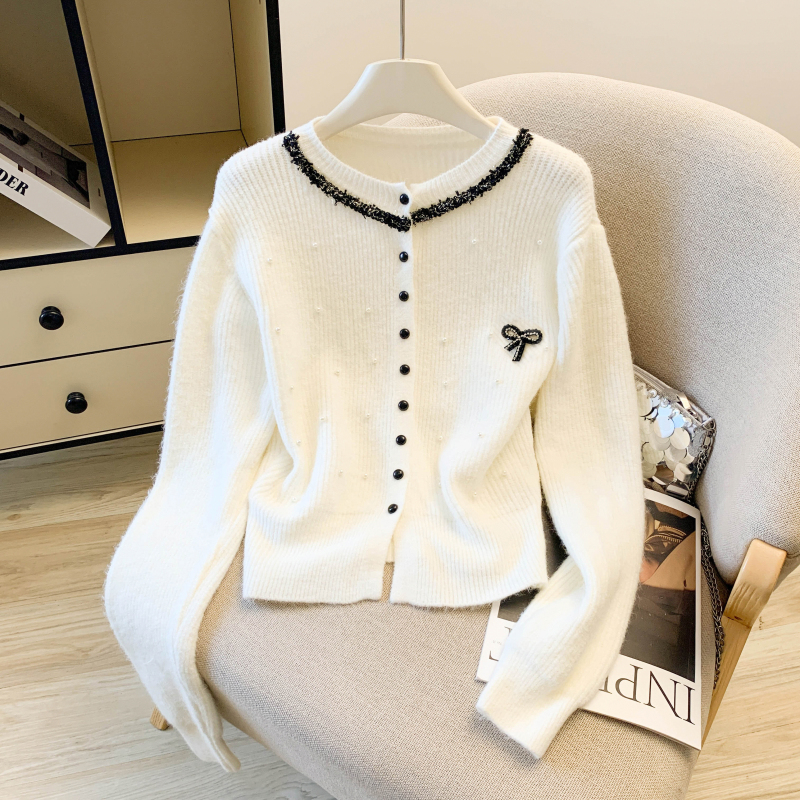 Spring slim Korean style mixed colors chanelstyle cardigan