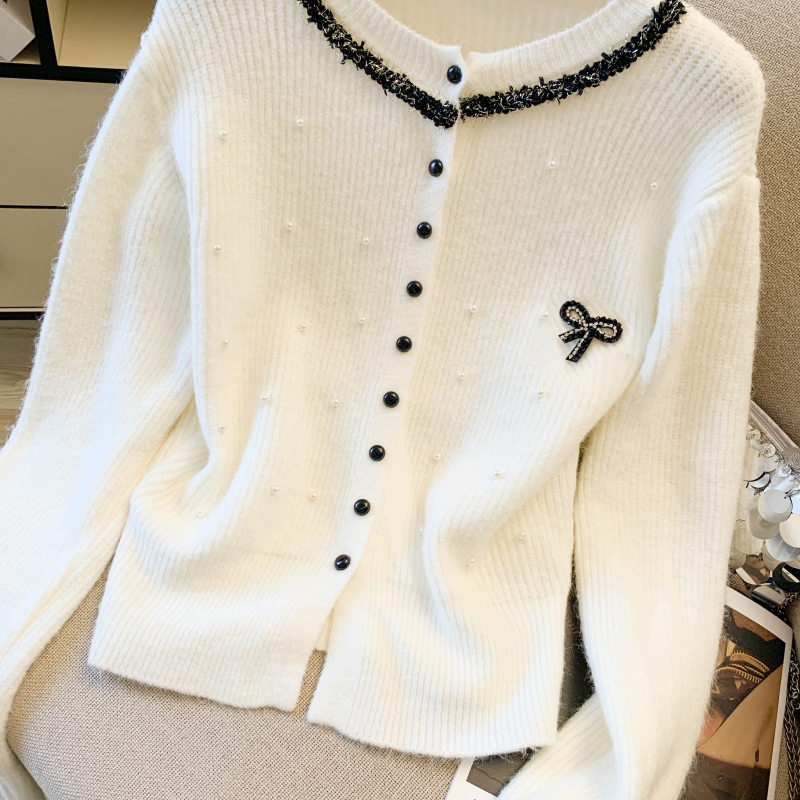 Spring slim Korean style mixed colors chanelstyle cardigan