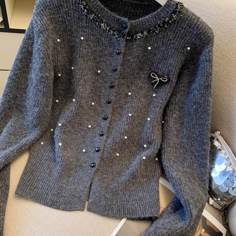 Spring slim Korean style mixed colors chanelstyle cardigan