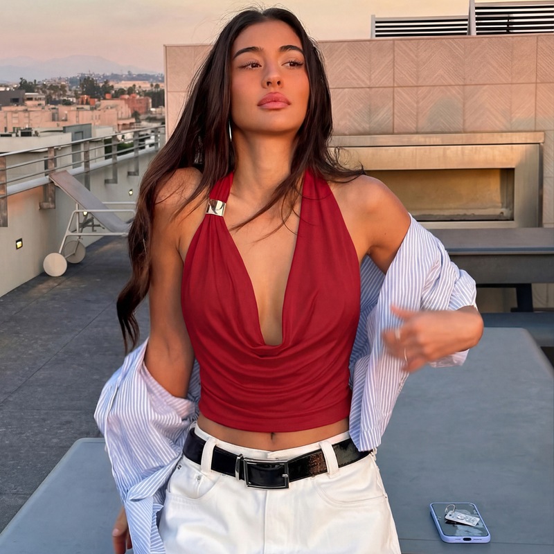 Fashion halter autumn and winter sexy pure vest