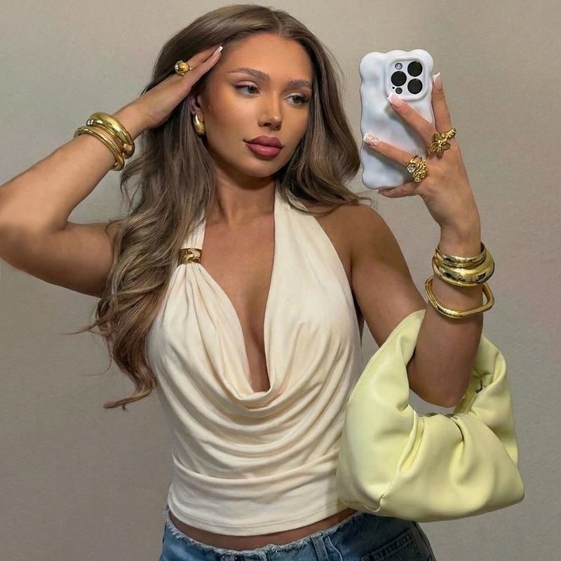 Fashion halter autumn and winter sexy pure vest