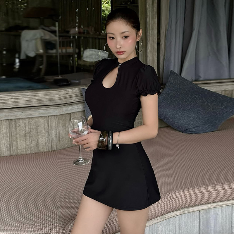 Short sleeve nightclub France style dress for women