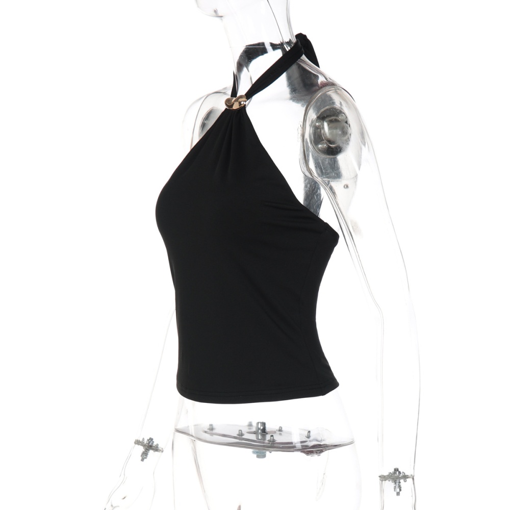 Sexy fashion tops pure adjust buckle vest for women