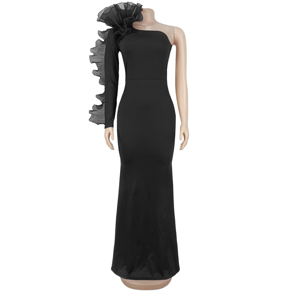 Lace sleeve slim temperament elegant dress for women