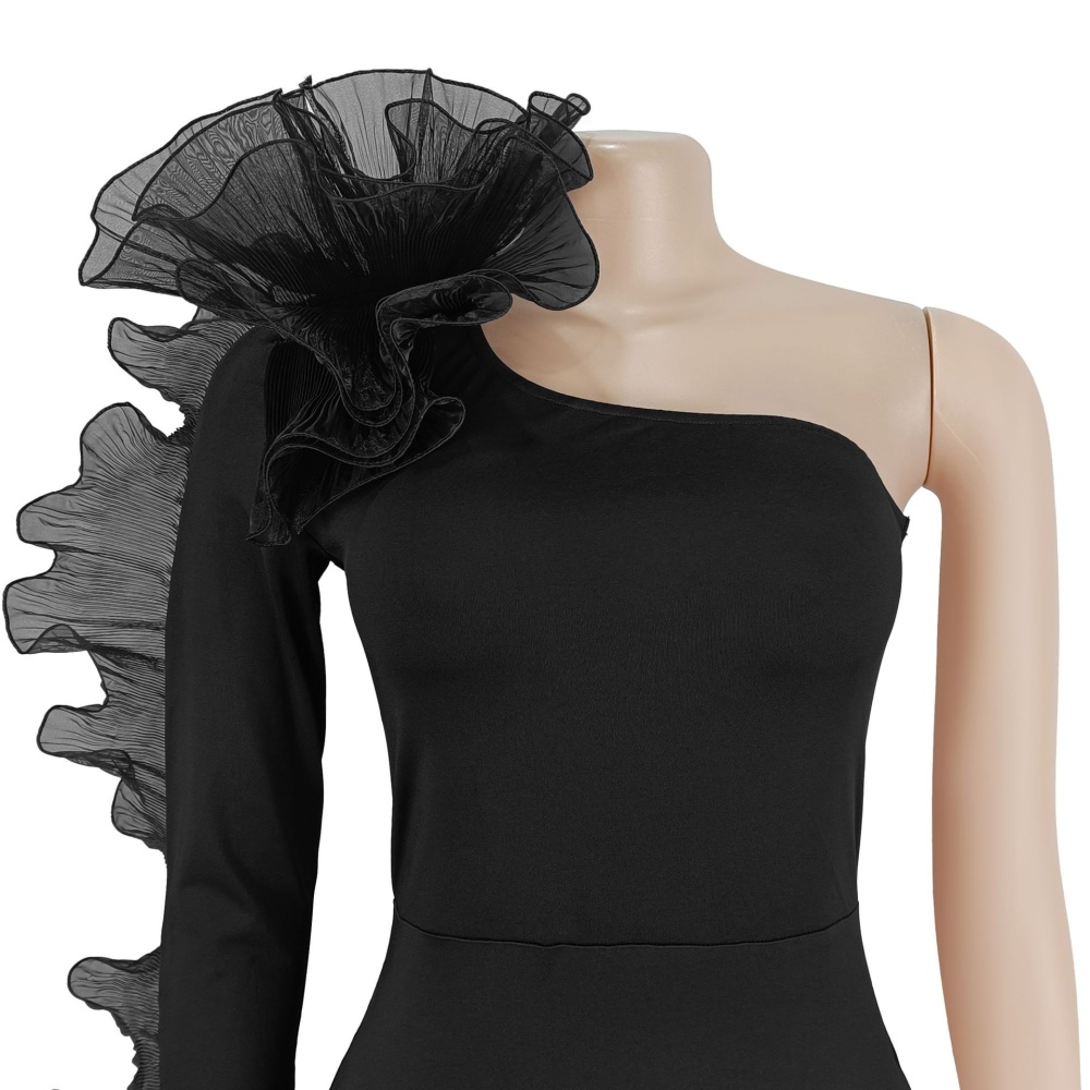 Lace sleeve slim temperament elegant dress for women