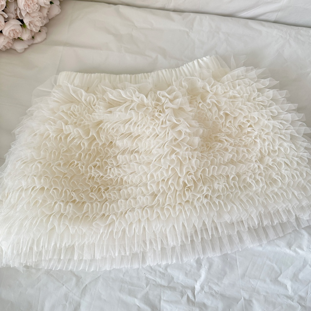 Lace sequins short skirt gauze beading tops a set