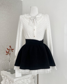 Court style France style skirt lace shirt a set for women