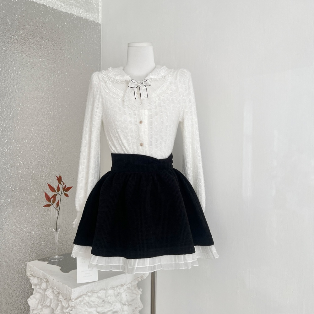 Court style France style skirt lace shirt a set for women