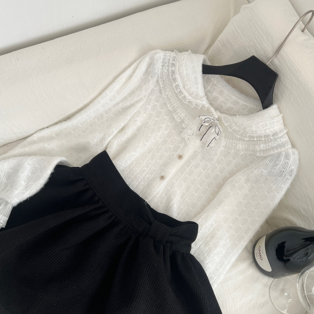 Court style France style skirt lace shirt a set for women