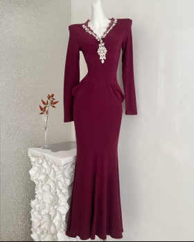 Mermaid V-neck temperament dress