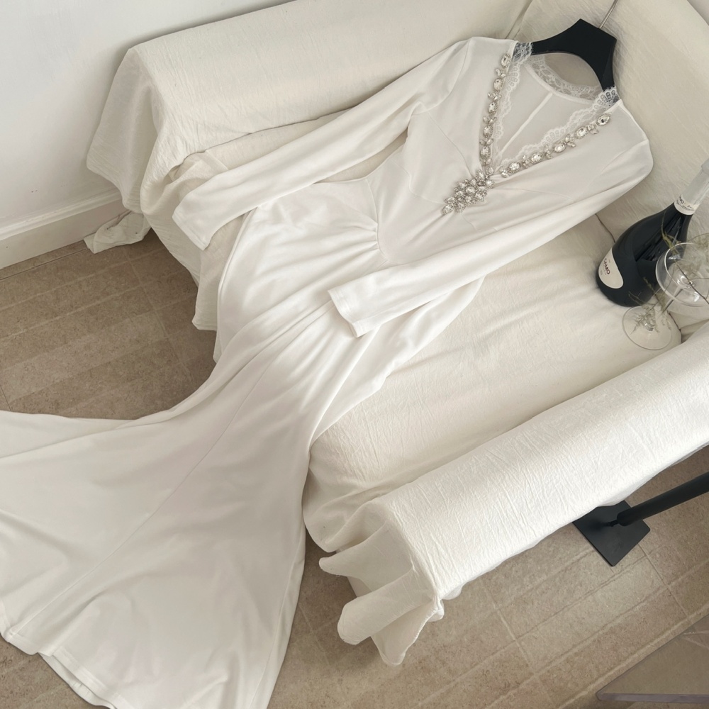 Mermaid V-neck temperament dress