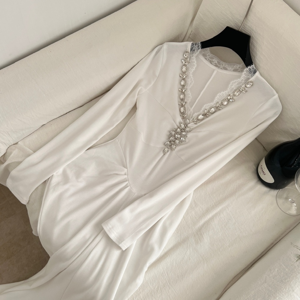 Mermaid V-neck temperament dress