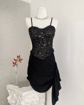 Black slim sling spicegirl skirt a set for women