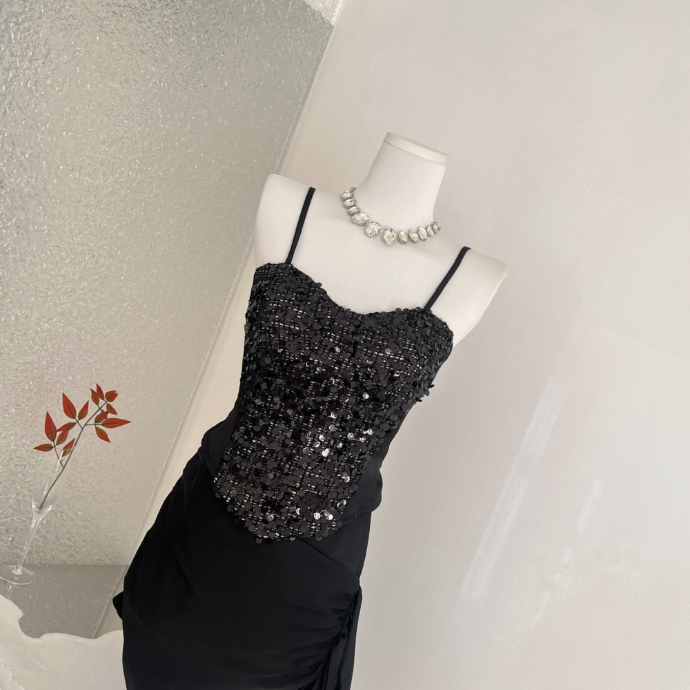 Black slim sling spicegirl skirt a set for women