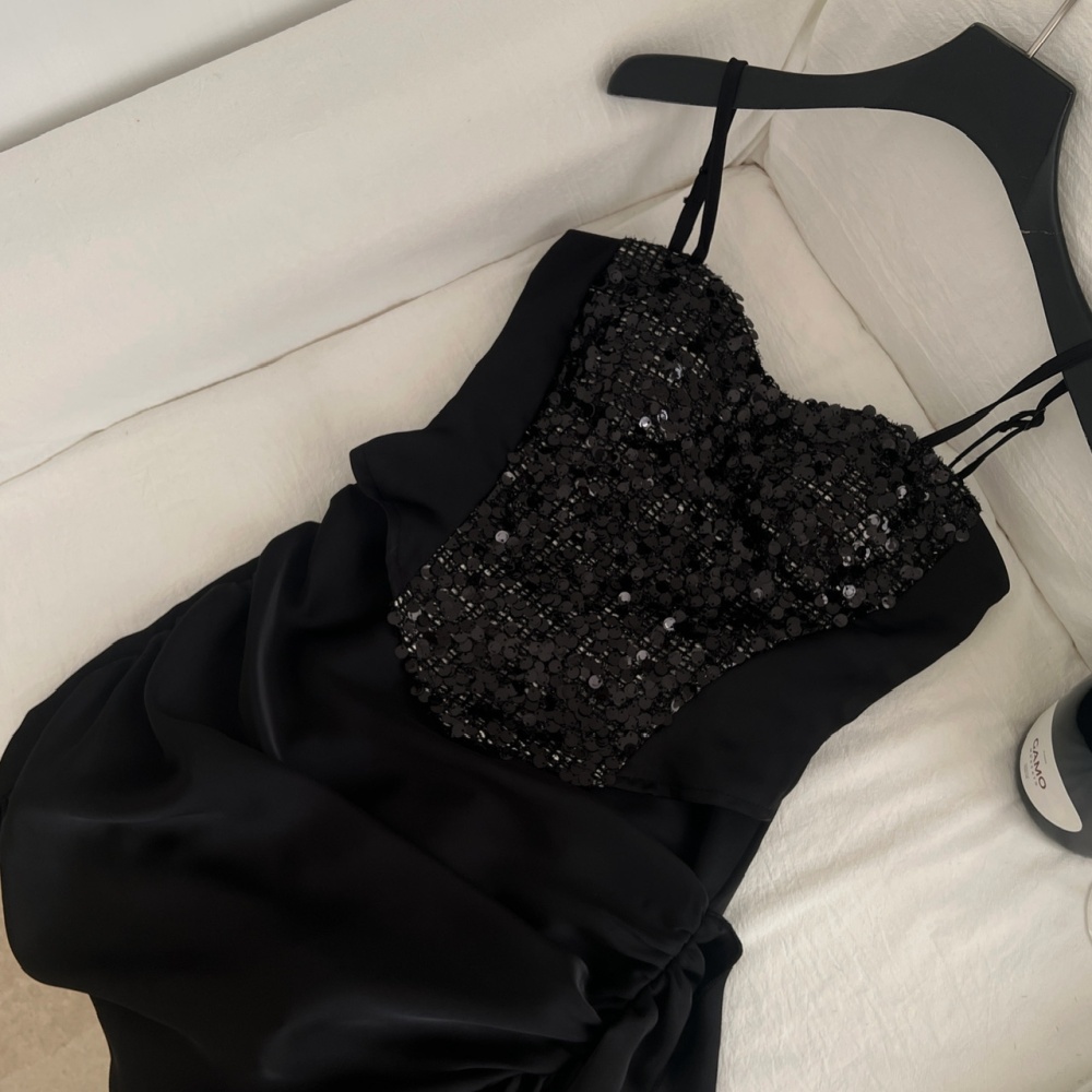 Black slim sling spicegirl skirt a set for women