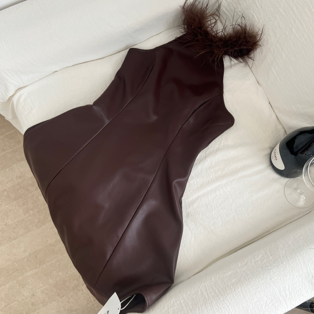 Ostrich hair christmas moon dress for women