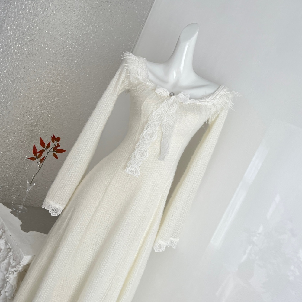 A-line lace sweet enticement slim long dress