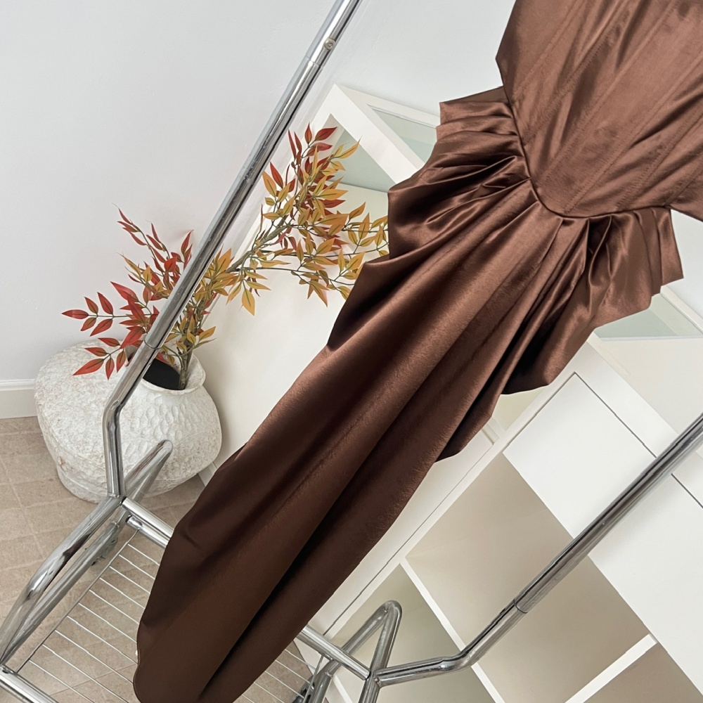France style winter dress satin long dress for women