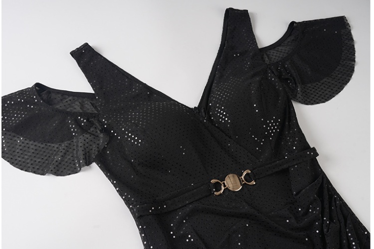 Low-cut sexy ladies overalls high split niche evening dress