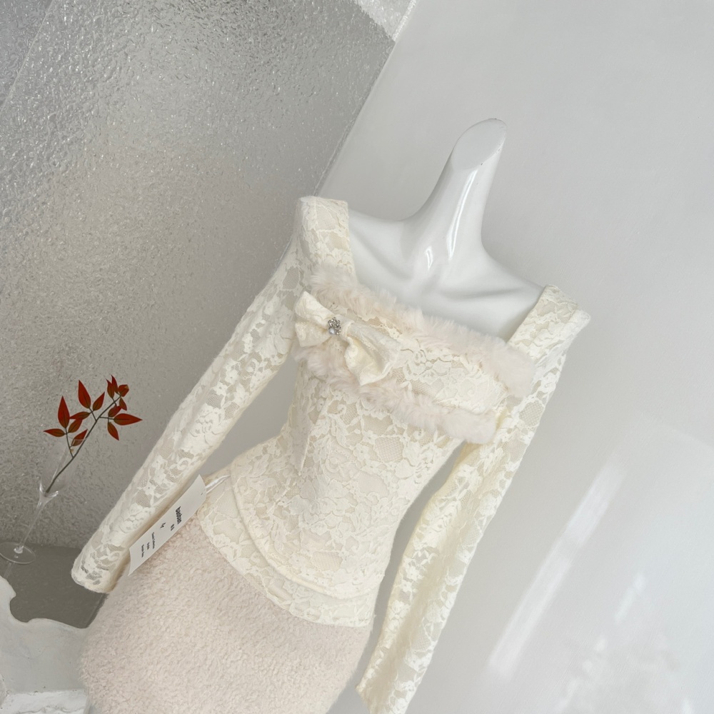 Lace small shirt elmo short skirt a set