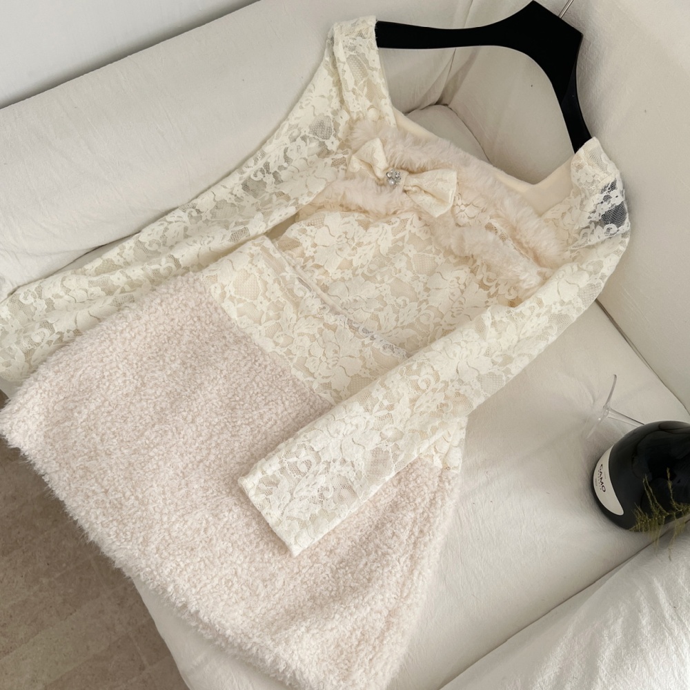 Lace small shirt elmo short skirt a set