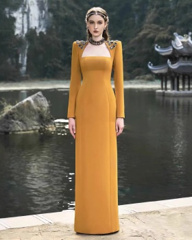 Rhinestone slim dress temperament evening dress