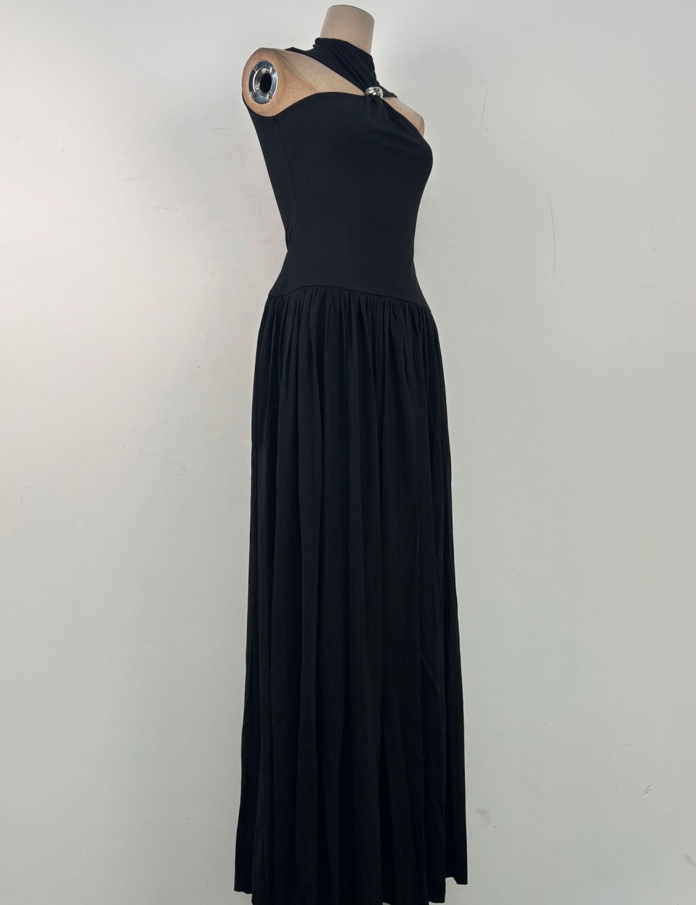 Niche split sexy dress temperament halter long dress